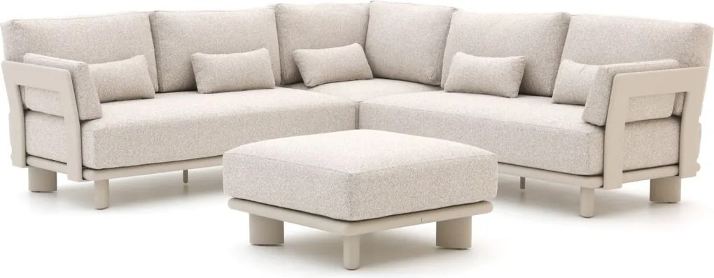 Hoek loungeset Bellagio  | 5 personen | Loungeset Beige | Hoekbank Aluminium | 243x243cm | Kees Smit Tuinmeubelen