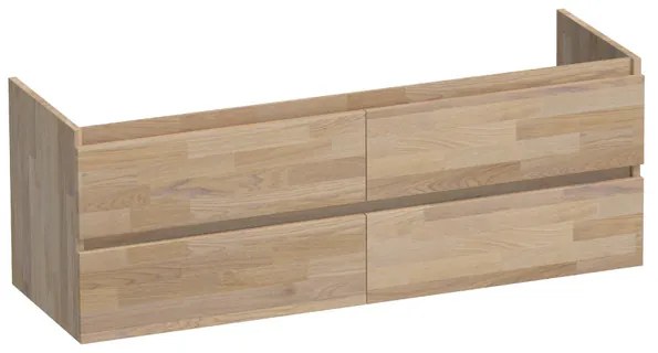 BRAUER Solution Wastafelonderkast - 140x46x50cm - 4 softclose greeploze lades - 2 sifonuitsparing - hout - grey oak OK-NWS140GO