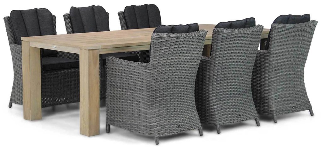 Tuinset 6 personen 240 cm Wicker Zwart Garden Collections Venerdi/Brighton