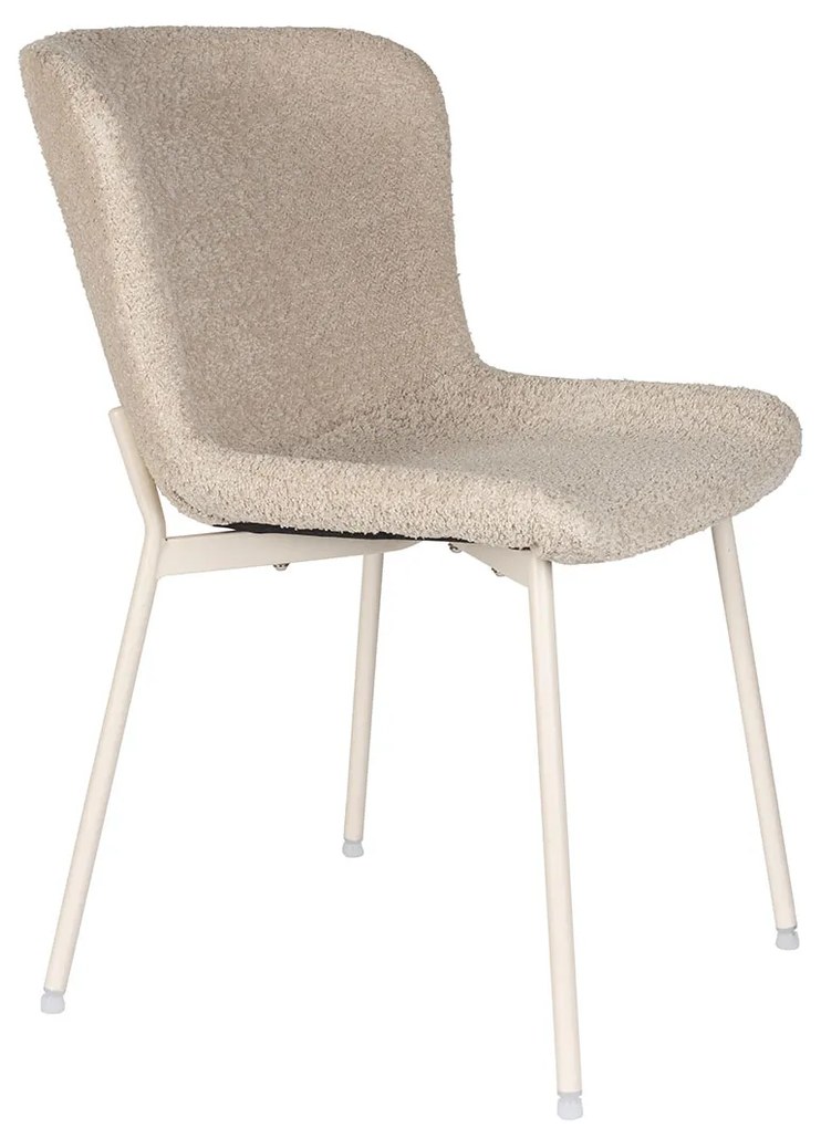 Moderne Kuipstoel Beige Zachte Stof