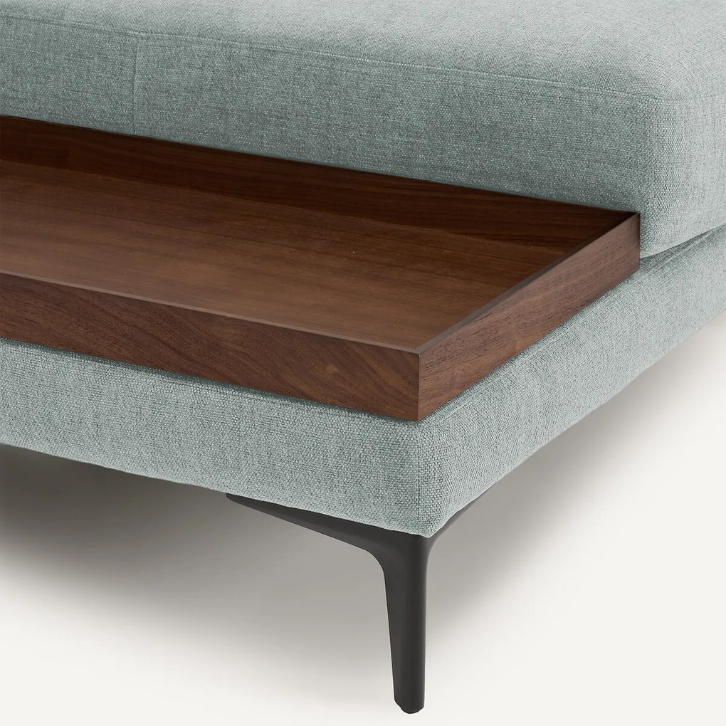 Voetensteun met dienblad, gevlochten polyester, MODERNISTE, ontwerp Emmanuel Gallina