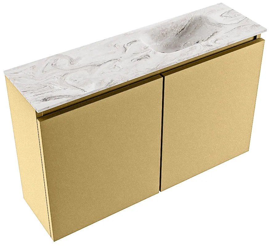 Mondiaz Ture DLux toiletmeubel 80cm oro met wastafel glace rechts zonder kraangat