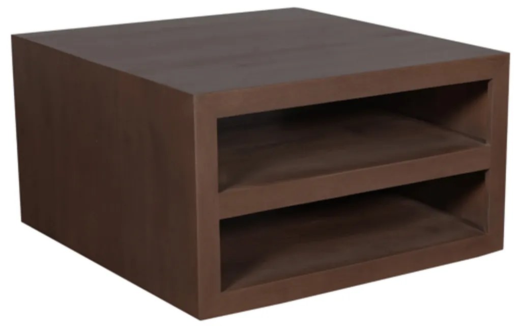 Starfurn Brussel Vierkante Salontafel Walnoot Hout - 80 X 80cm.