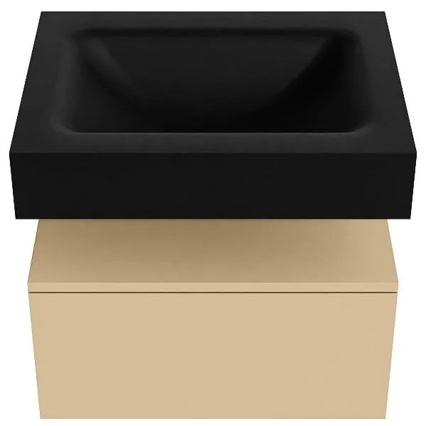 Zaro Alan badmeubel 60cm sand 1 lade met vrijhangende wastafel cloud midden 1 kraangat urban