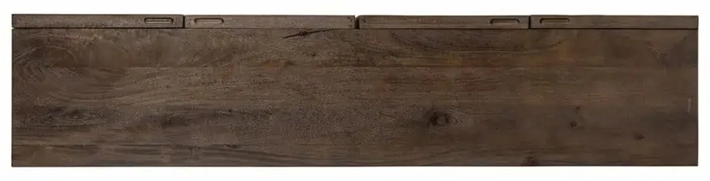 Richmond Interiors Bryant TV-meubel Donkerbruin Mangohout Met Spiegel - 180x40x56.5cm.