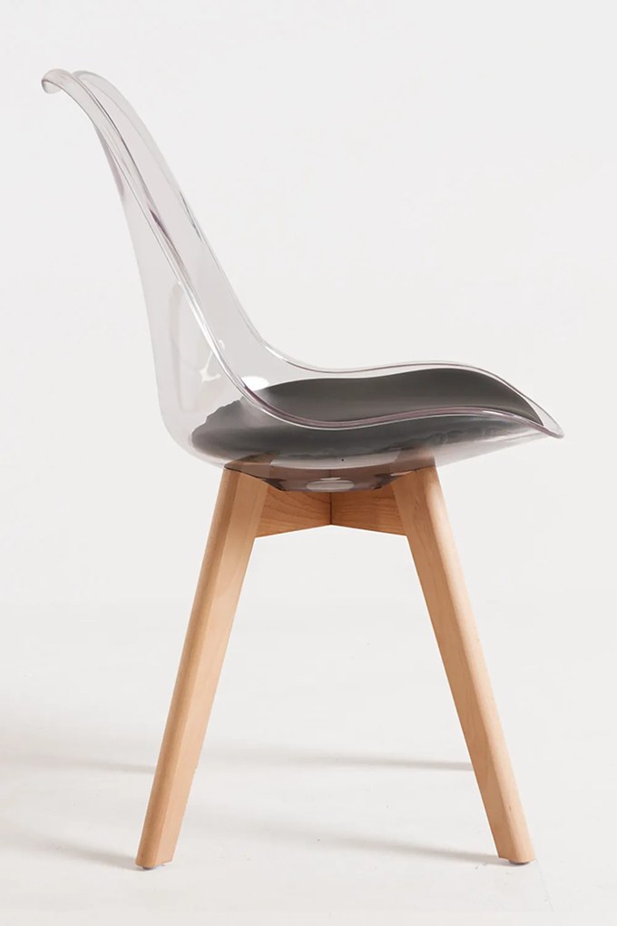 Set 4 Stoelen Synk Transparante Zitting