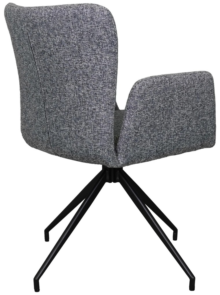 SARETTA grijsblauw (stof Java 48) - MODERNE GESTOFFEERDE DRAAISTOEL VOOR WOONKAMER/EETAMER/LOFT KANTOOR