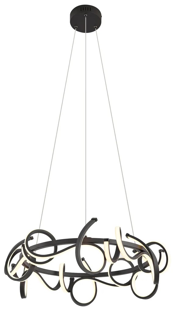 Design hanglamp zwart rond 3-staps dimbaar - Krisscross