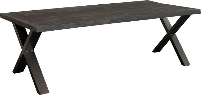 Eettafelblad massief Mango zwart - 240 x 100 x 78 cm - Bladdikte 4,0 cm