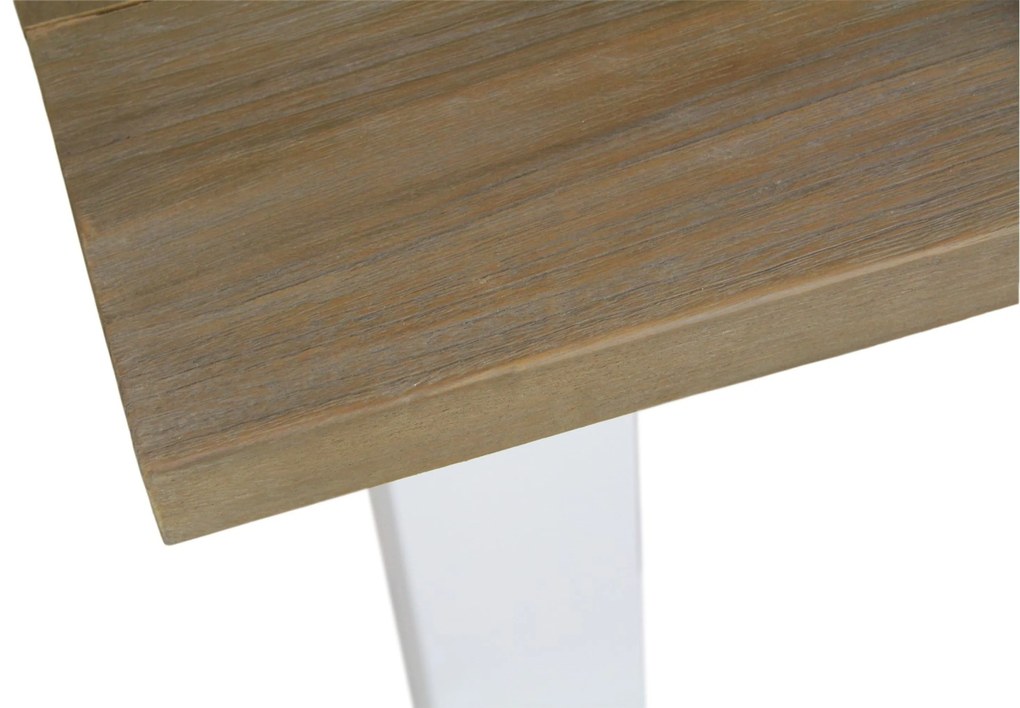 Dining Tuintafel rechthoekig 300 x 100 cm Aluminium/teak Wit Los Angeles