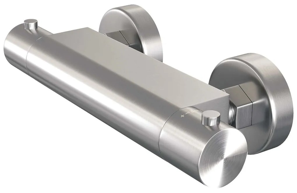 Brauer Brushed Edition thermostatische doucheset met glijstang en staafhanddouche RVS geborsteld PVD