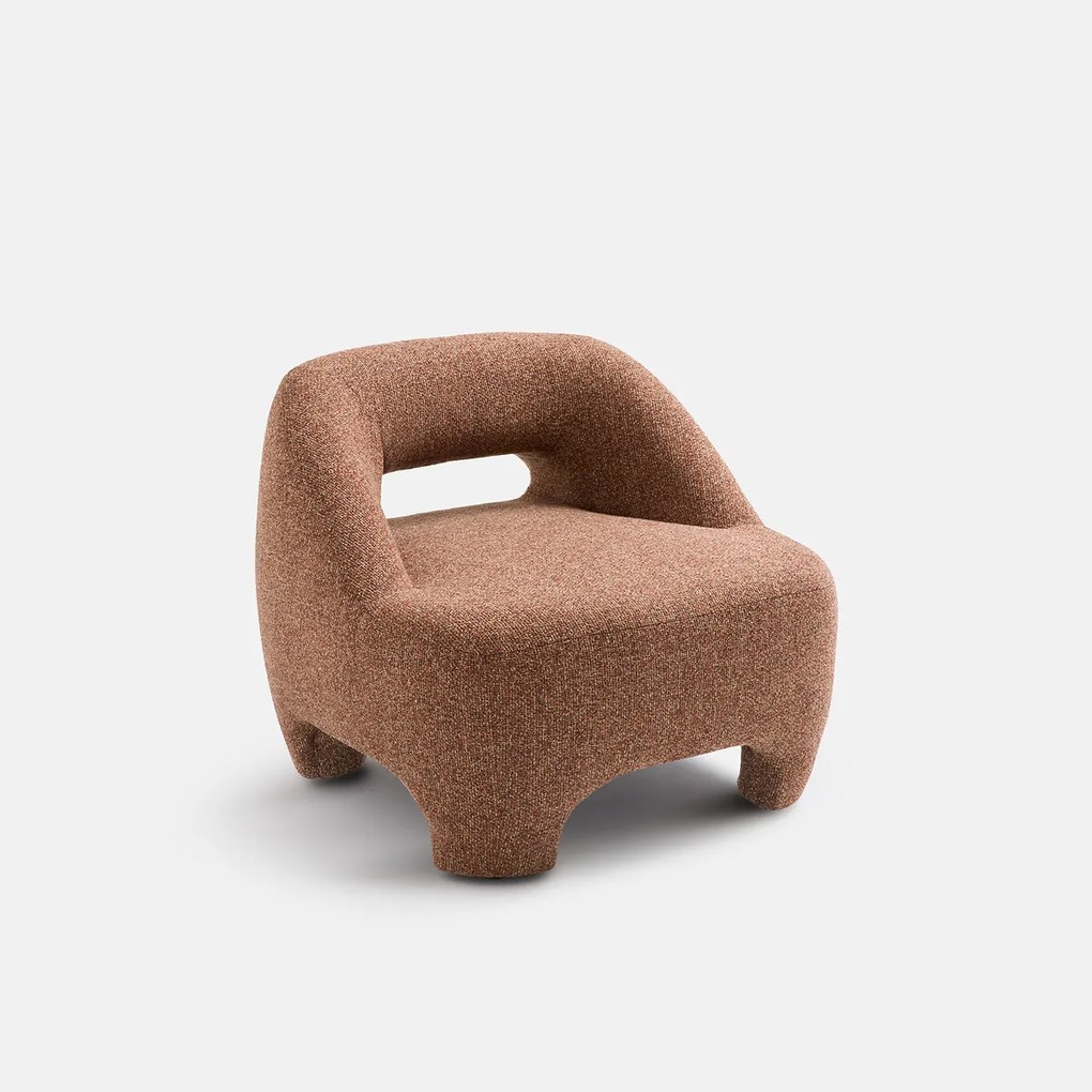Compacte gestoffeerde fauteuil, bekleed met gestructureerde stof, INAGA