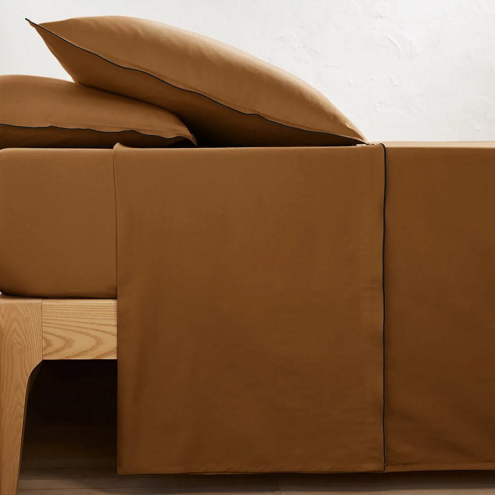 Hoeslaken van 118 draden gewassen katoensatijn, Victor uni