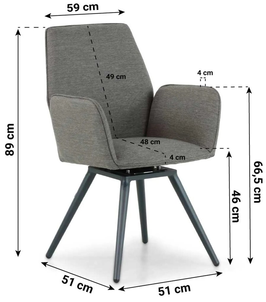 Tuinset 6 personen 220 cm Outdoor textiel Grijs Lifestyle Garden Furniture Andorra/Azzurro