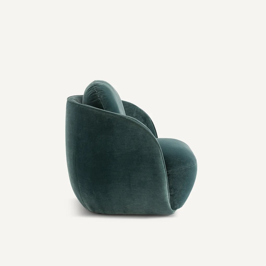 Fauteuil in fluweel, bolvormig, Alpine