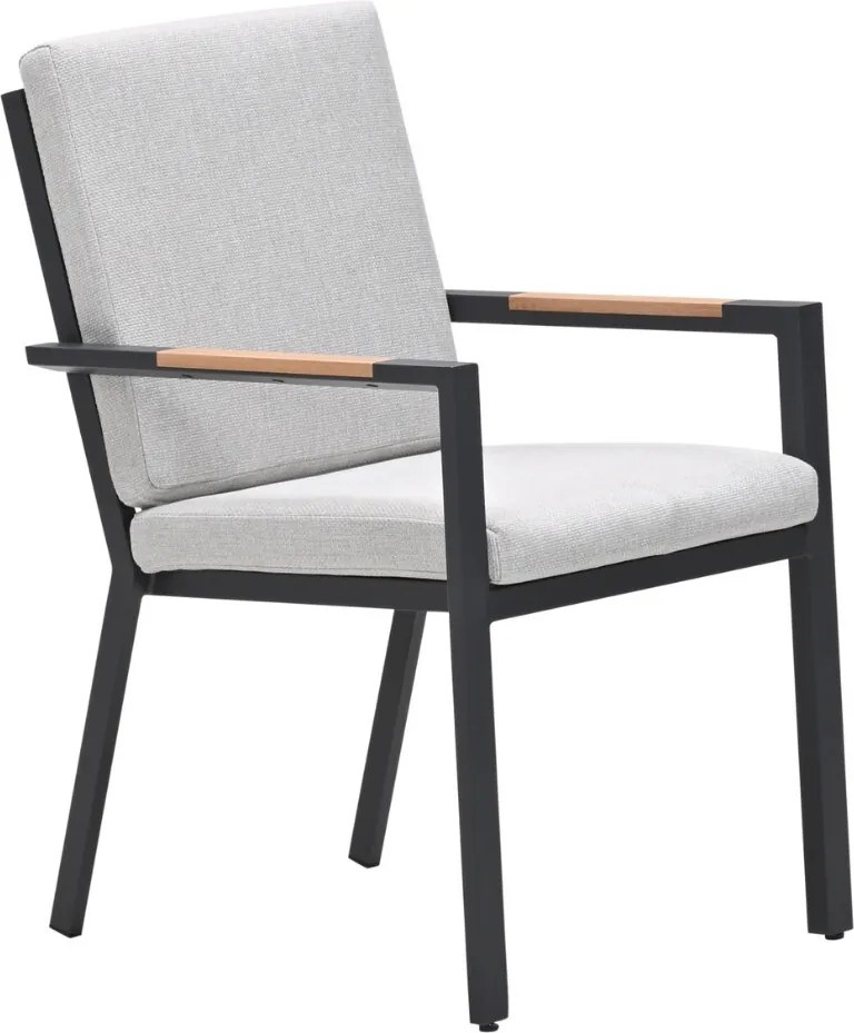 Garden Impressions Kasper tuinstoel stapelbaar donker grijs - 2 stuks