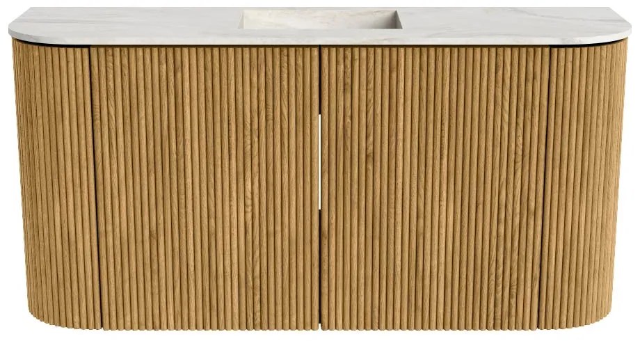 Mondiaz Joya DLux 85cm toiletmeubel ronding links/rechts oak met wastafel faye midden 1 kraangat ostra
