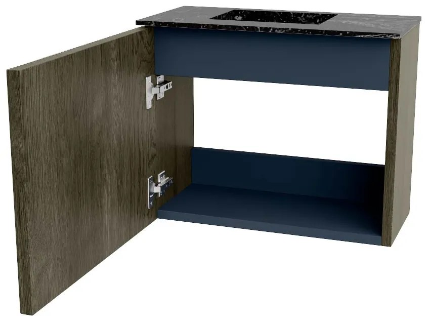Mondiaz Joya DLux 50cm toiletmeubel shadow met wastafel faye links 1 kraangat lava