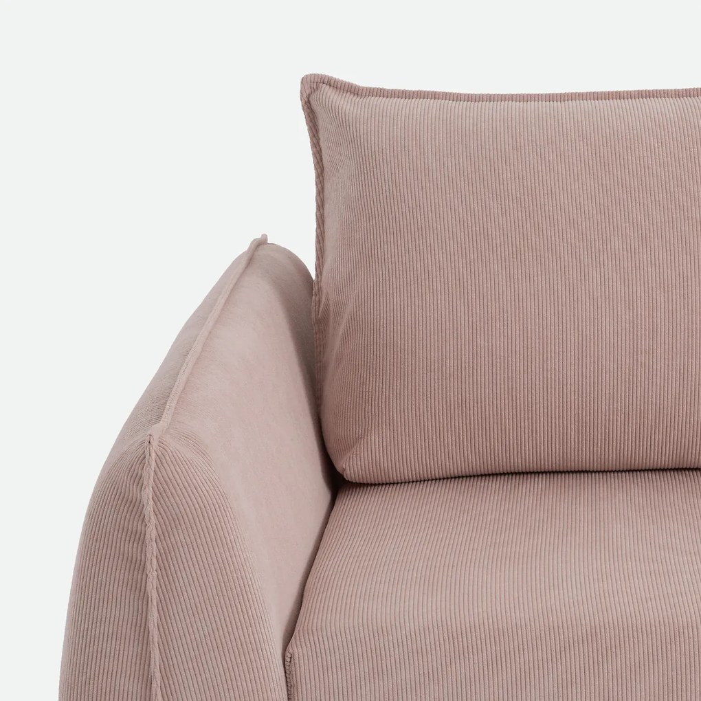 Rechte, uitklapbare fauteuil, 1-zits, van fijn geribd fluweel, TIKI