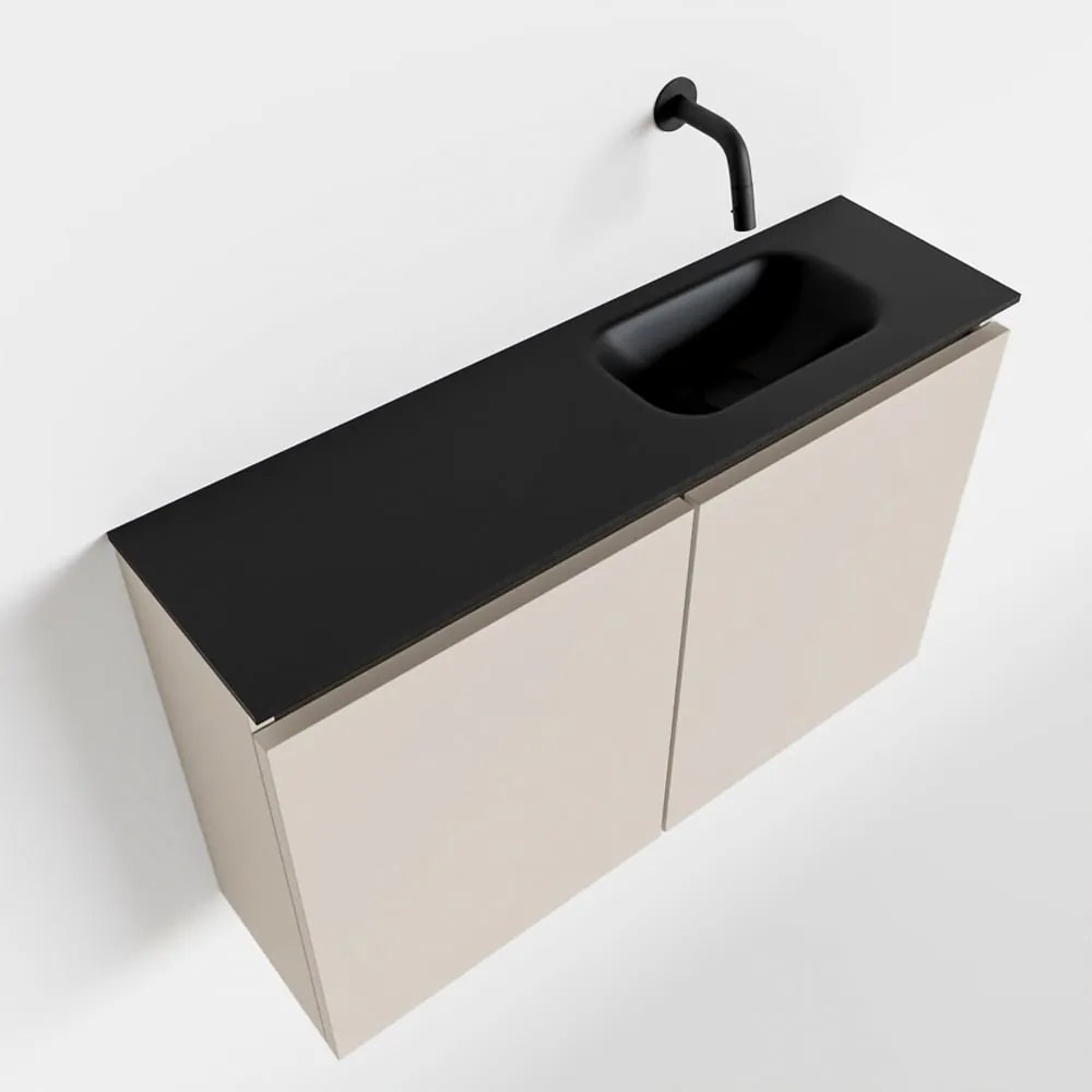 Mondiaz Ture 80cm toiletmeubel linen met wastafel urban rechts geen kraangat