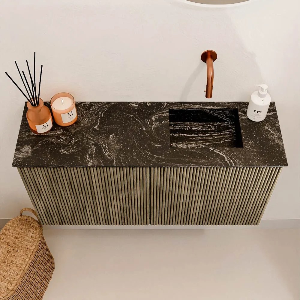Mondiaz Joya DLux 80cm toiletmeubel dusk met wastafel faye rechts zonder kraangat lava
