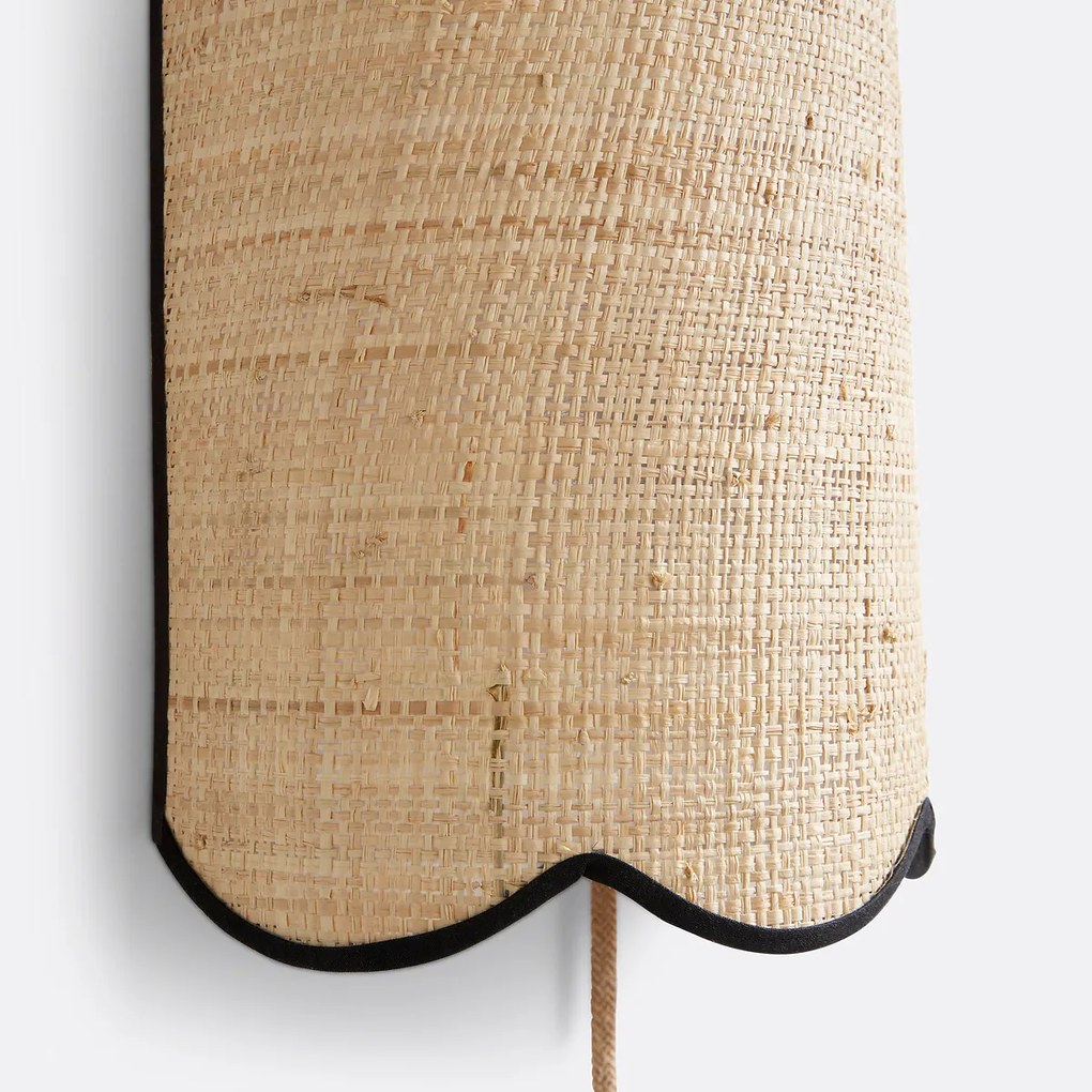 Wandlamp in raffia, Dolkie