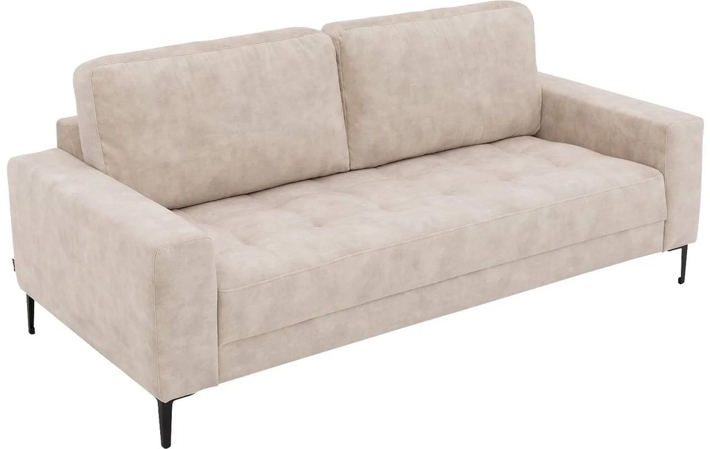 Goossens Bank Coco beige, stof, 2-zits, stijlvol landelijk