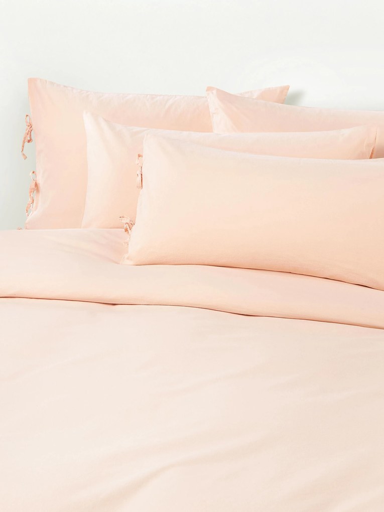 Gewassen perkal katoenen dekbedovertrek Leonie