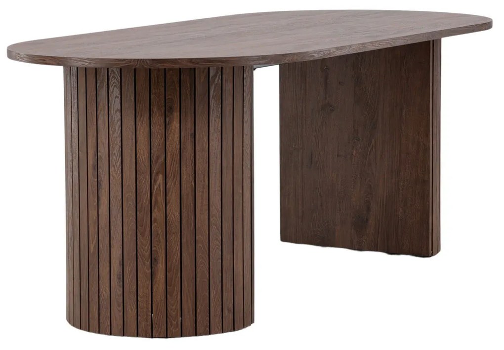 Jörn Ovale Eettafel - Oakly - 200x90 cm - Eikenhout Bruin Fineer - Jorn