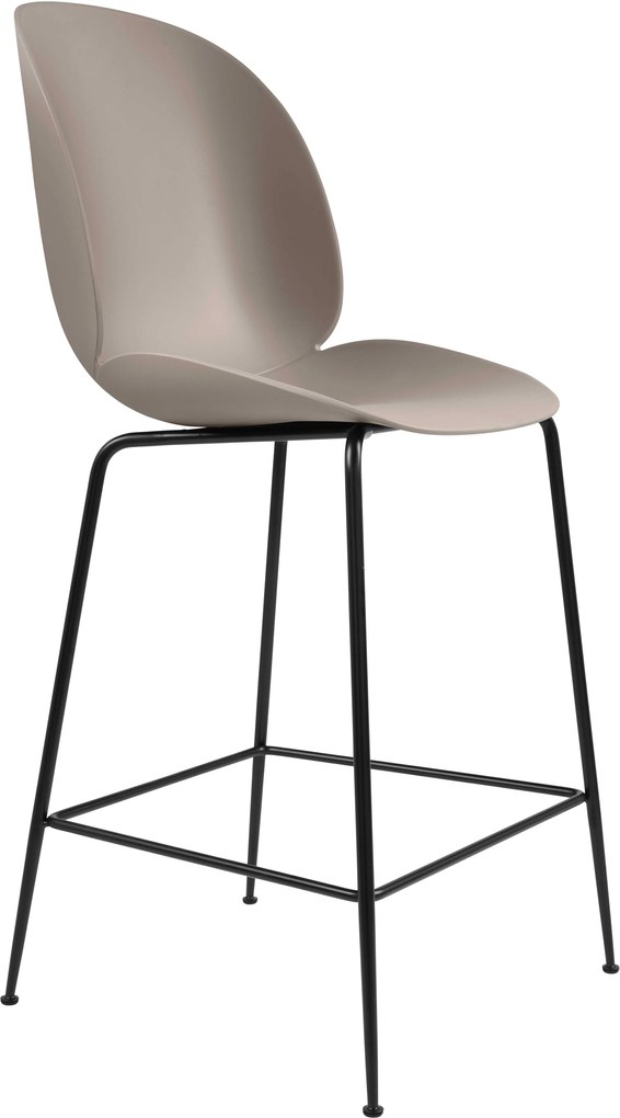 Gubi Beetle Chair barkruk 65cm met zwart onderstel beige