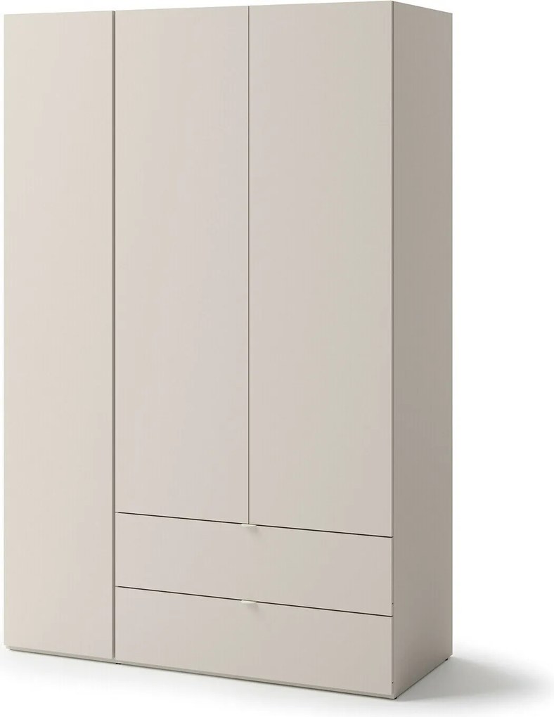 Kledingkast Tivseva 100, Kasjmier, 201x130x55cm, 112 kg, Kledingkast deuren: Met scharnieren