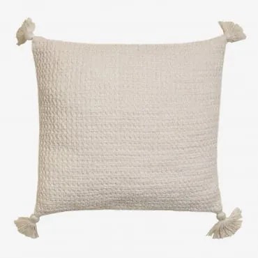Vierkant Kussen 45x45 Cm Van Katoen Resnais Beige – Crème - Sklum