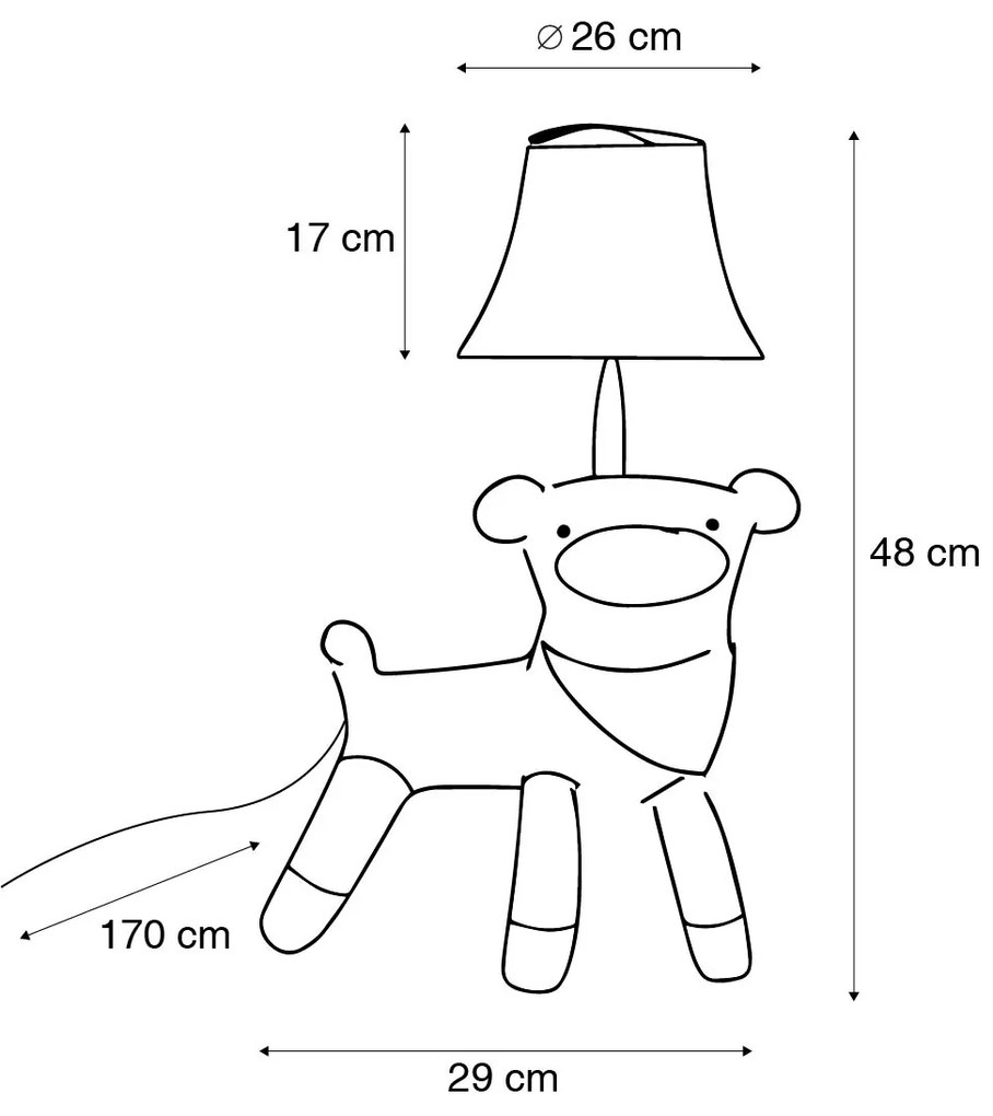 Stoffen LED Kinder tafellamp schaap wit - Wolle Kinderlamp Binnenverlichting Lamp