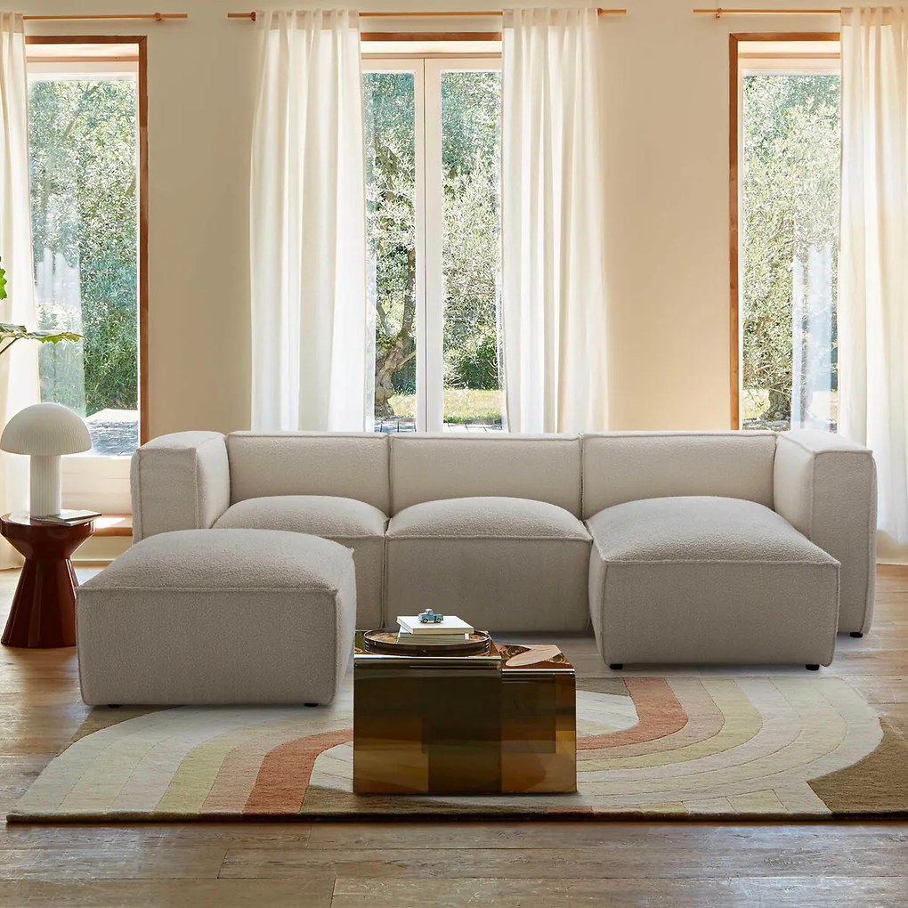 Omvormbare longchair bouclette, Seven