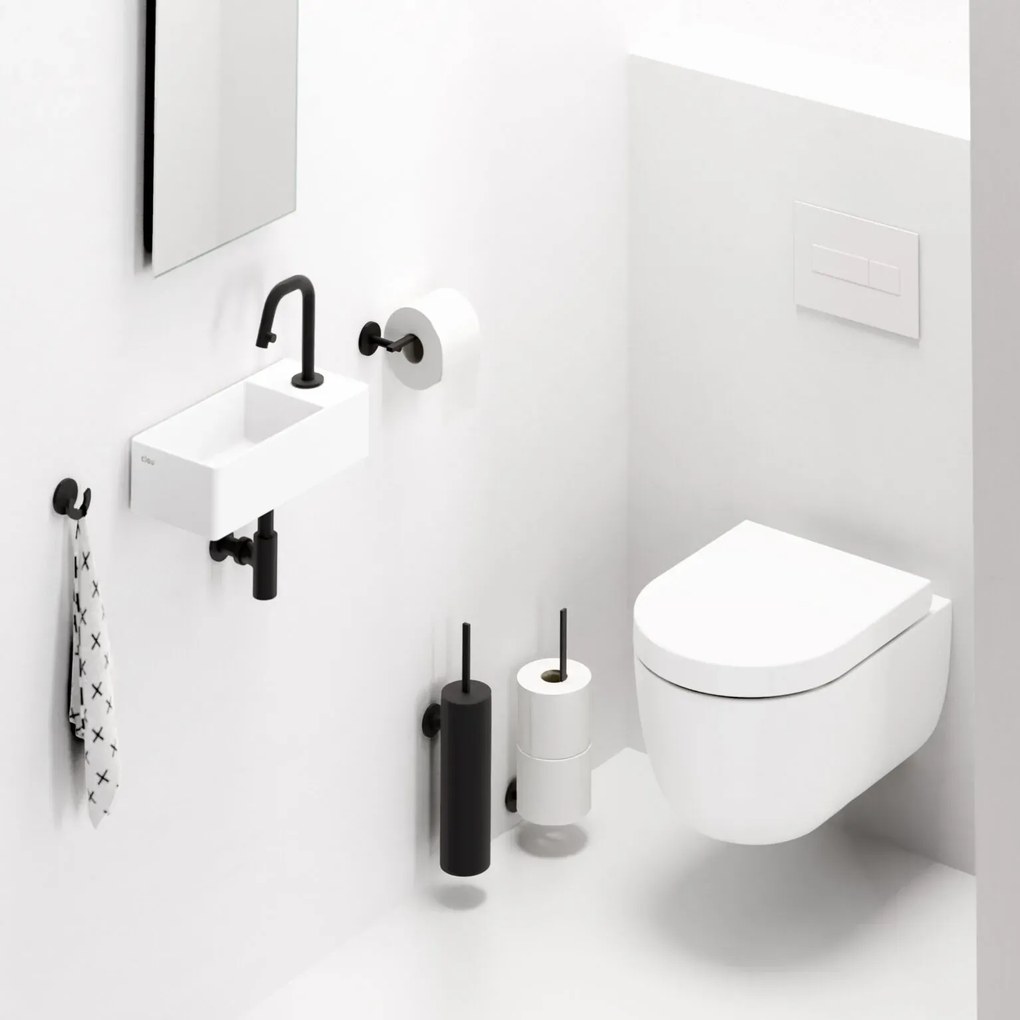 Clou Flat reserverolhouder zwart mat