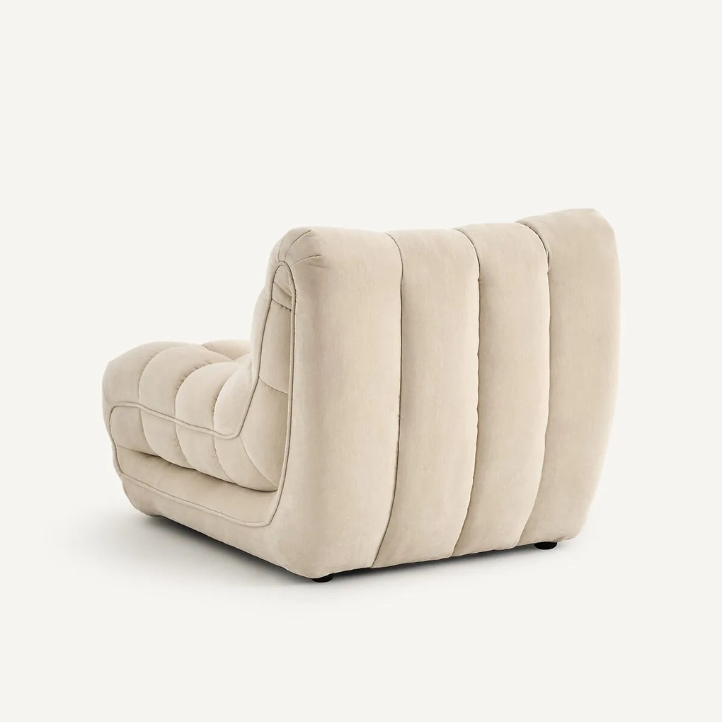 Modulaire gecapitonneerde fauteuil, fluweel, JUD