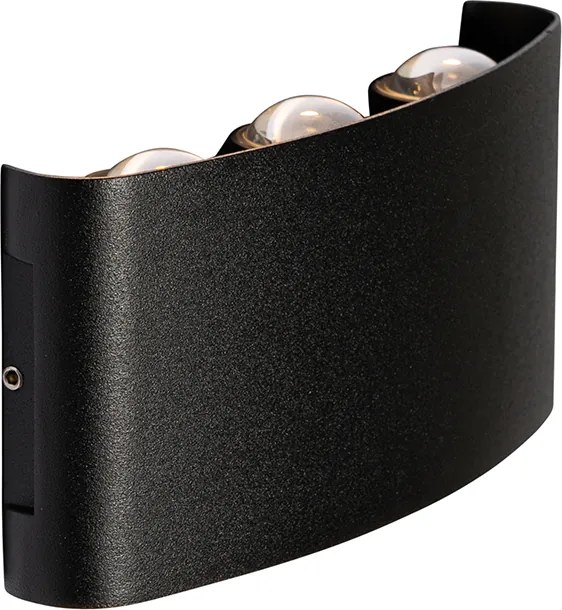 Buiten wandlamp zwart incl. LED 6-lichts IP54 - Silly