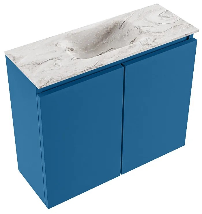 Mondiaz Ture DLux toiletmeubel 60cm jeans met wastafel glace midden zonder kraangat