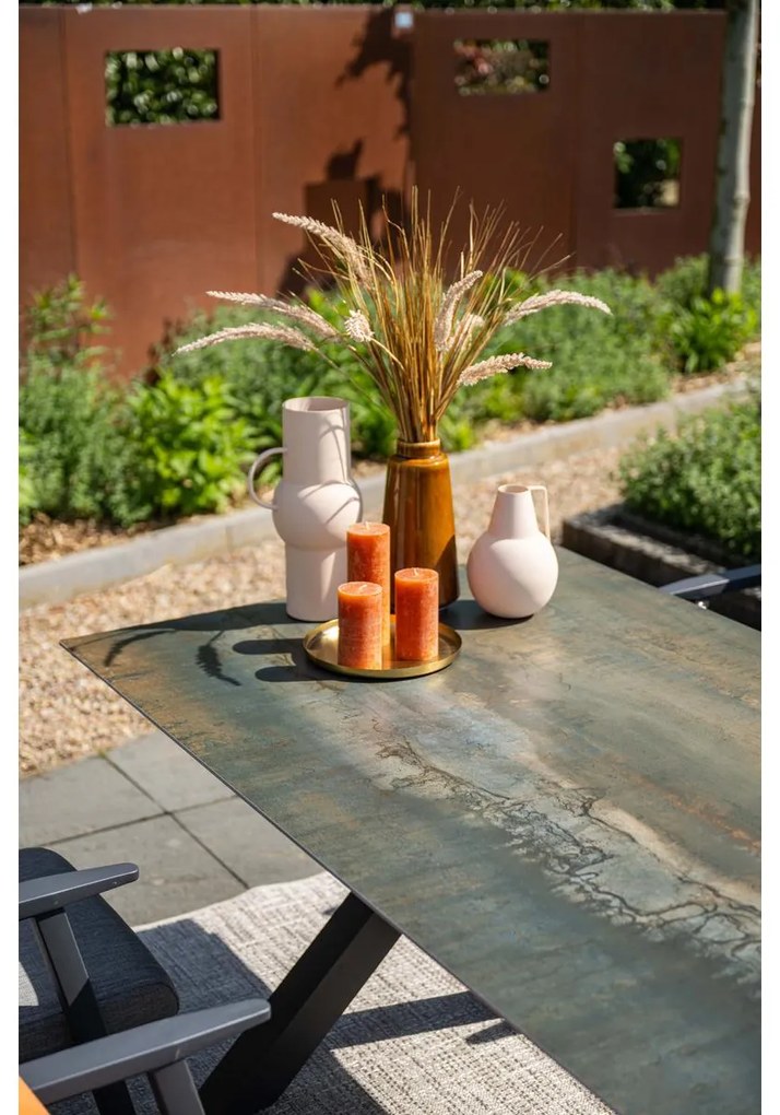 Garden Impressions Aleria tuinset 7-delig - Sintra tuintafel 240x100 cm - rome bronze