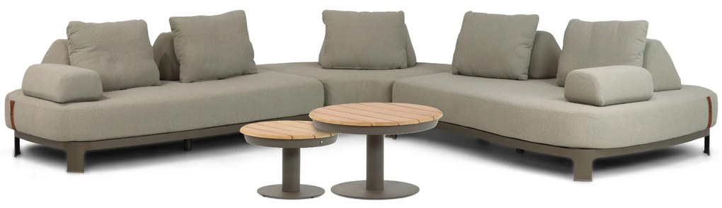 Hoek loungeset 5 personen Aluminium Taupe  4 Seasons Outdoor Santorini/Salerno