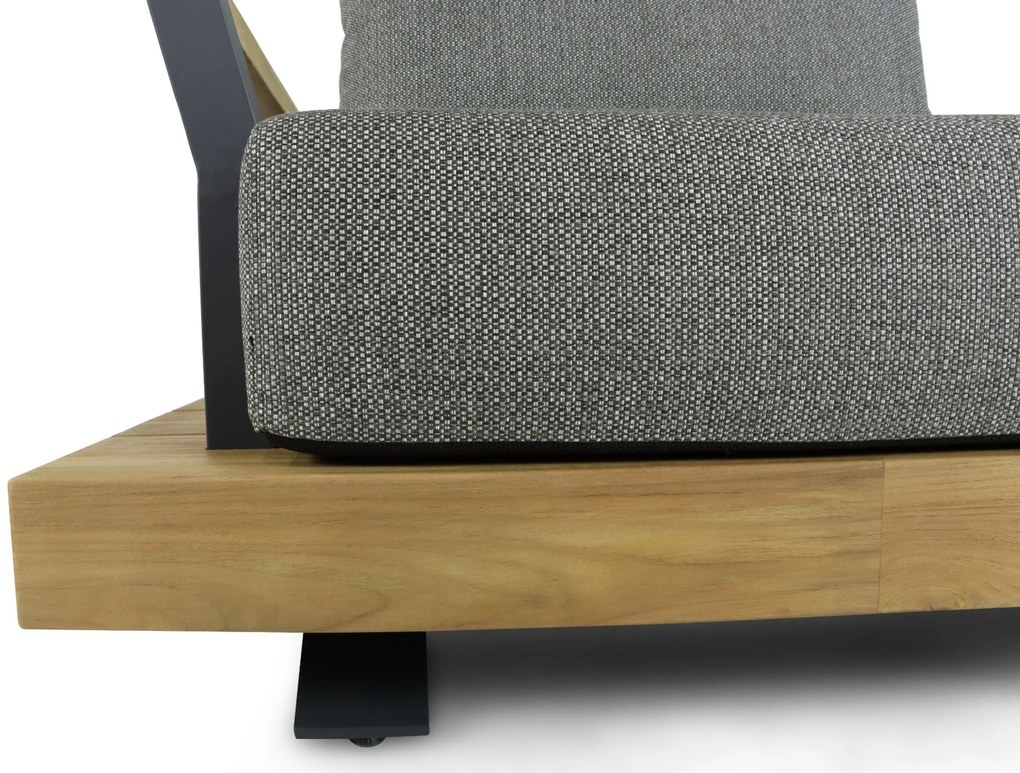 Tuinstoel Aluminium/teak Taupe-naturel-bruin Santika Supreme