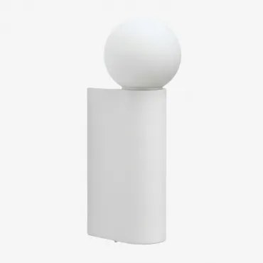 Buitenwandlamp Met Glazen Bol Voor Buitengebruik In Aluminium Irvine Wit - Sklum