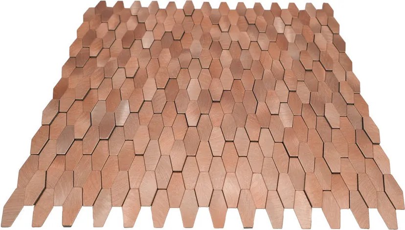 Zelfklevende Mozaïektegels Metaal | Picket 3D Zalm | 31×30 cm | Keuken, Bad & WC
