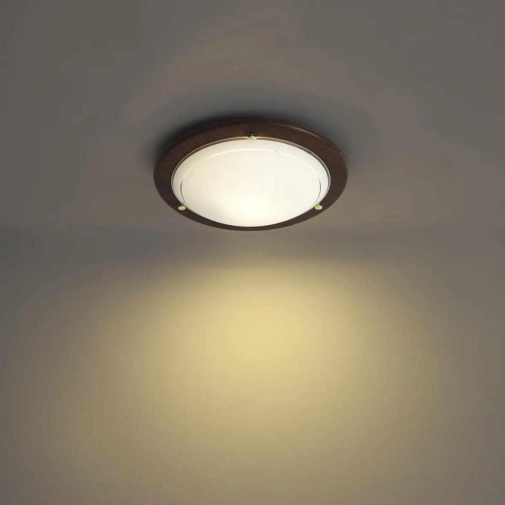 Klassieke plafonnière rood met wit glas - Mesiac