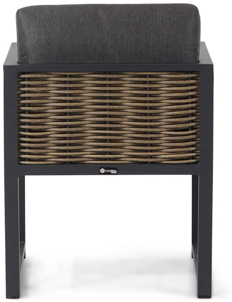 Tuinset 6 personen 230 cm Aluminium/wicker Grijs Santika Furniture Santika