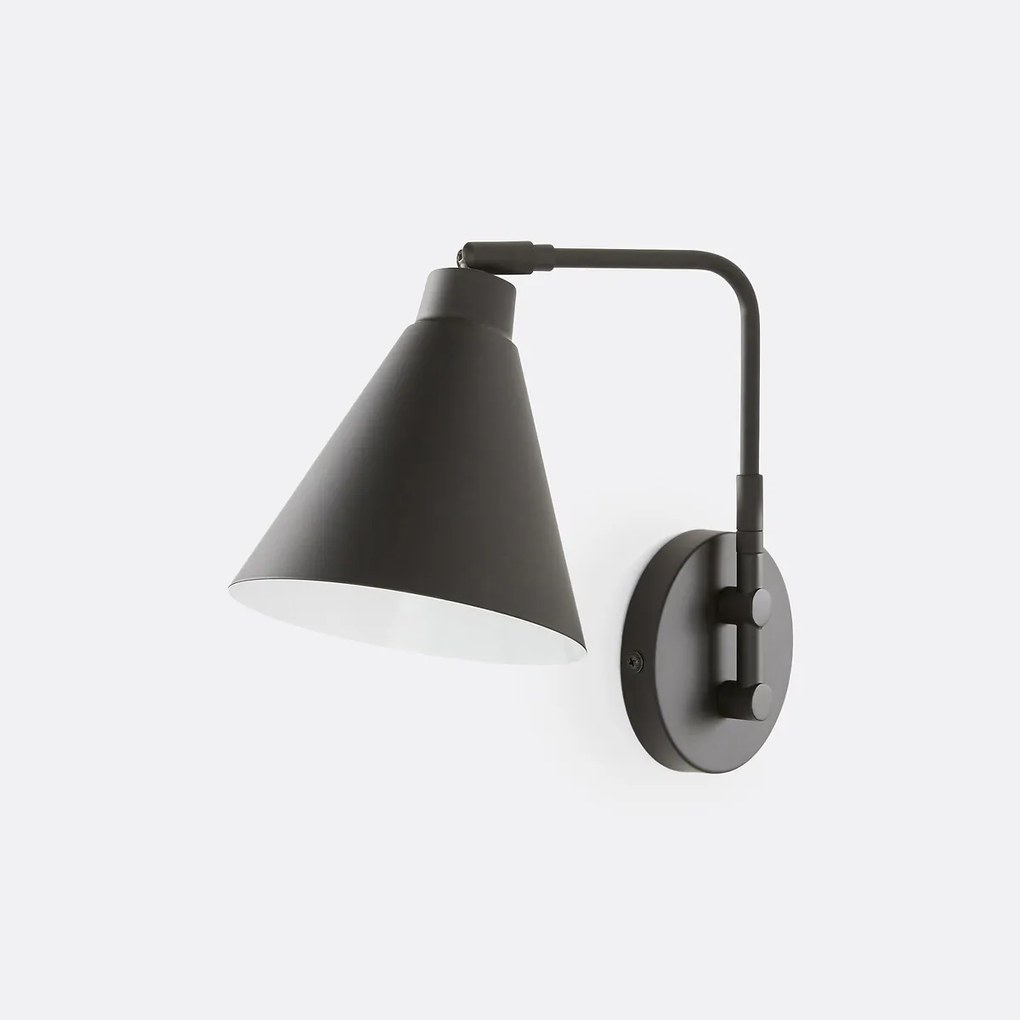 Wandlamp in metaal met verstelbare arm, Hiba