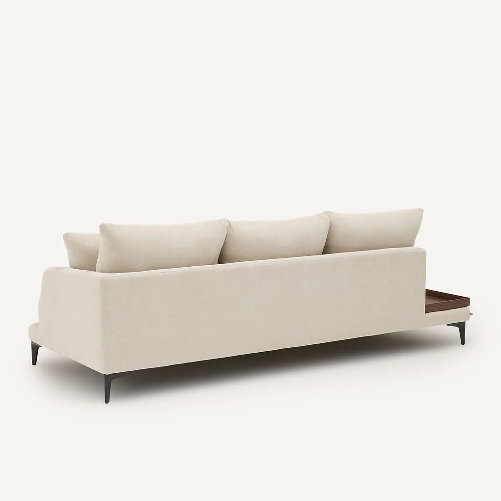 Halve bank met tafelblad, van gevlochten polyester, MODERNISTE