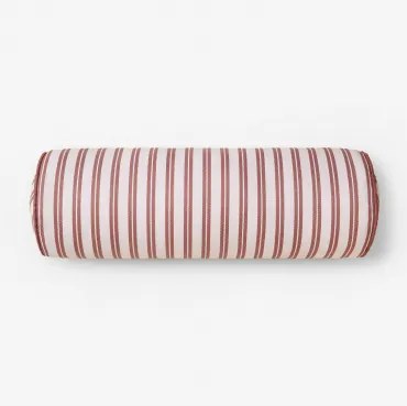 Tuinkussen Rol 15x50 Cm In Somalia-stof Wit Gardenia - Terracotta - Sklum
