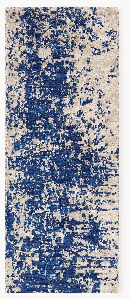 Handgeweven wollen loper Cynthia met abstract patroon