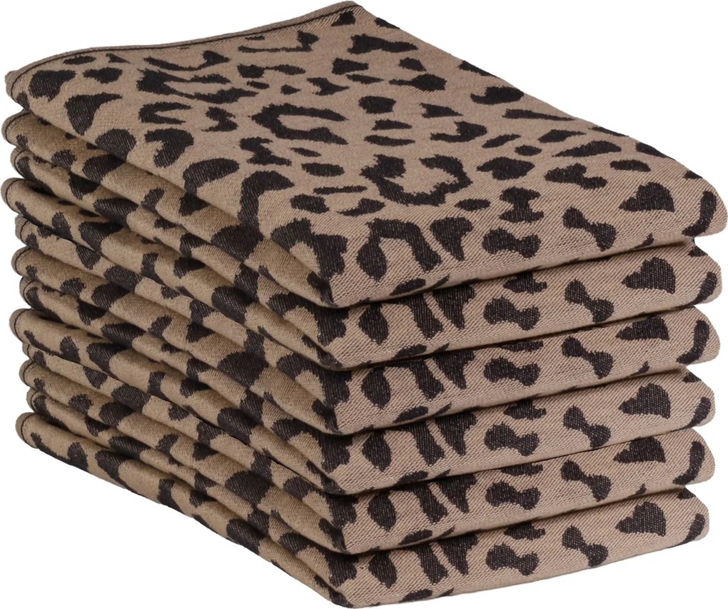 Theedoek luipaard – 6 stuks – 50×70 – beige